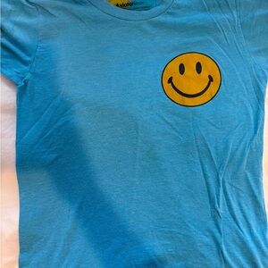 Aviator Nation Kids Turquoise Tee with Yellow Smiley